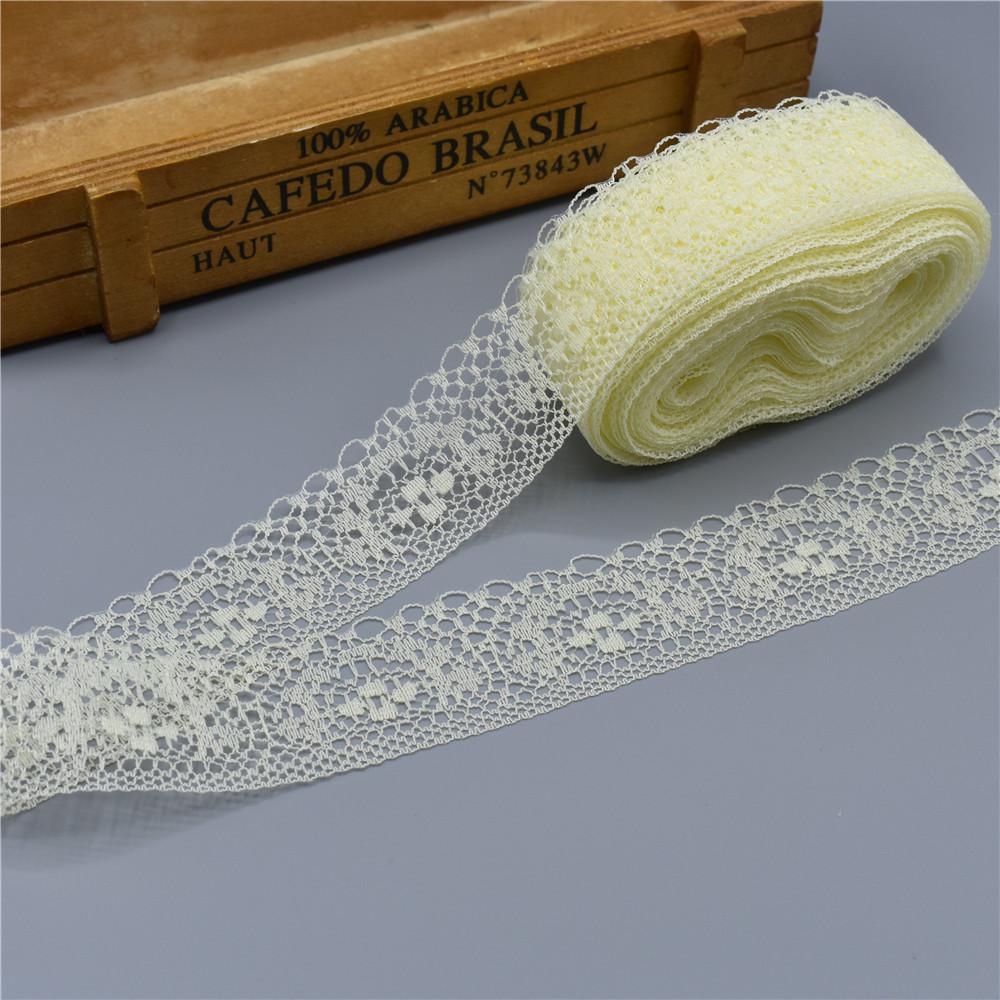 10 Yards High Quality Beautiful White Lace Ribbon Tape 40MM Lace Trim DIY Embroidered For Sewing Decoration African Lace Fabric