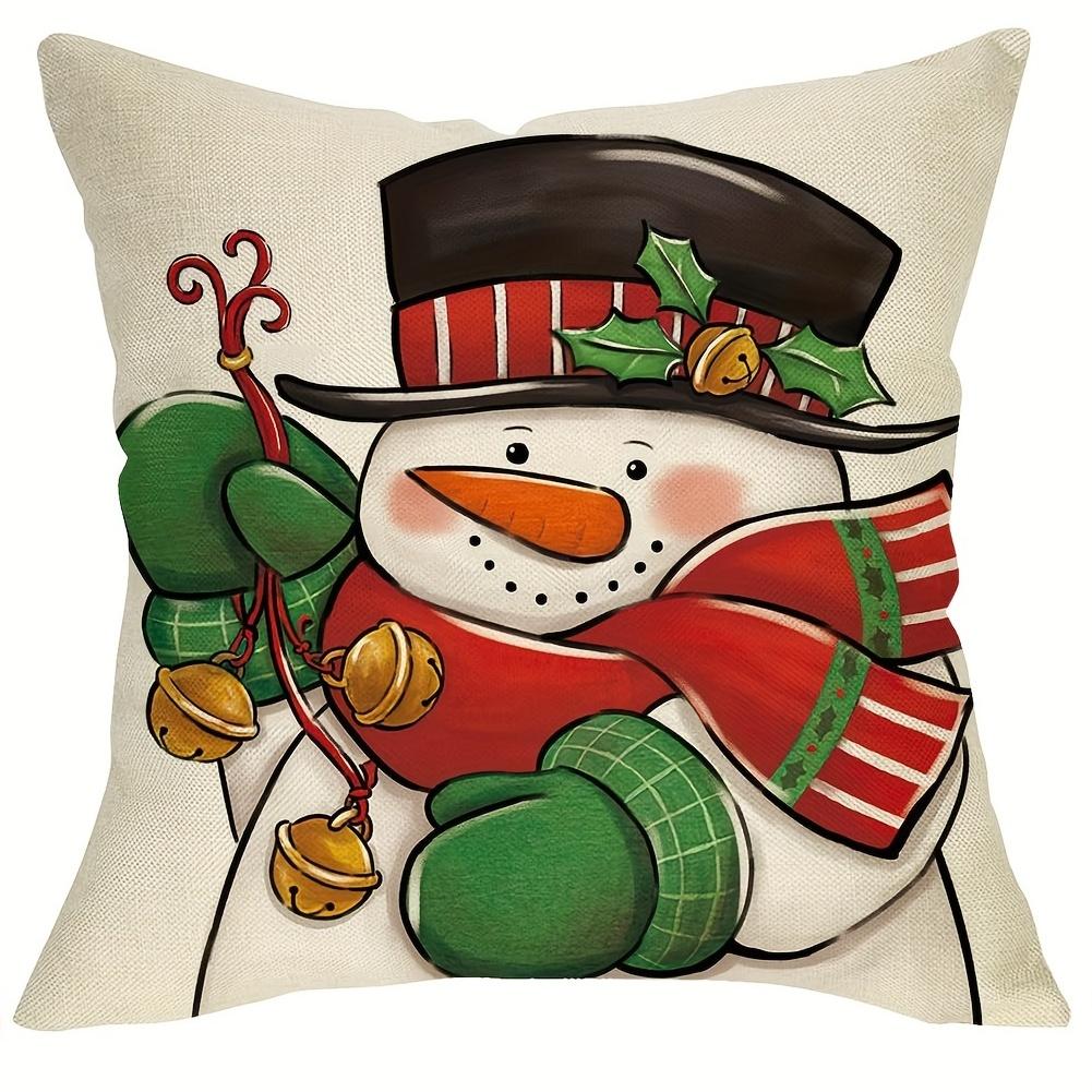 

Christmas Pillow Covers - Santa, Gift, Xmas Tree & Snowman Prints | Perfect for Sofa, Bedroom & Living Room Holiday Decor 18x18Inch