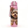 1PC Short Hair Yorkie Puppy Portrait 750ml Color Plastic Sports Water Bottle Leakproof Flip Straw Lid Suitable for Sports Office Home Use