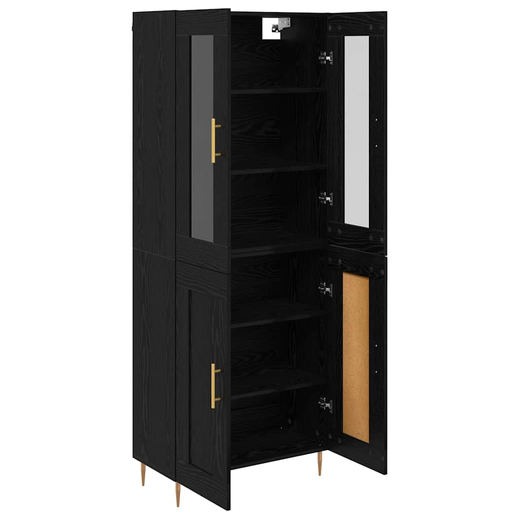 Highboard 2 pcs Black Oak Effect Particleboard