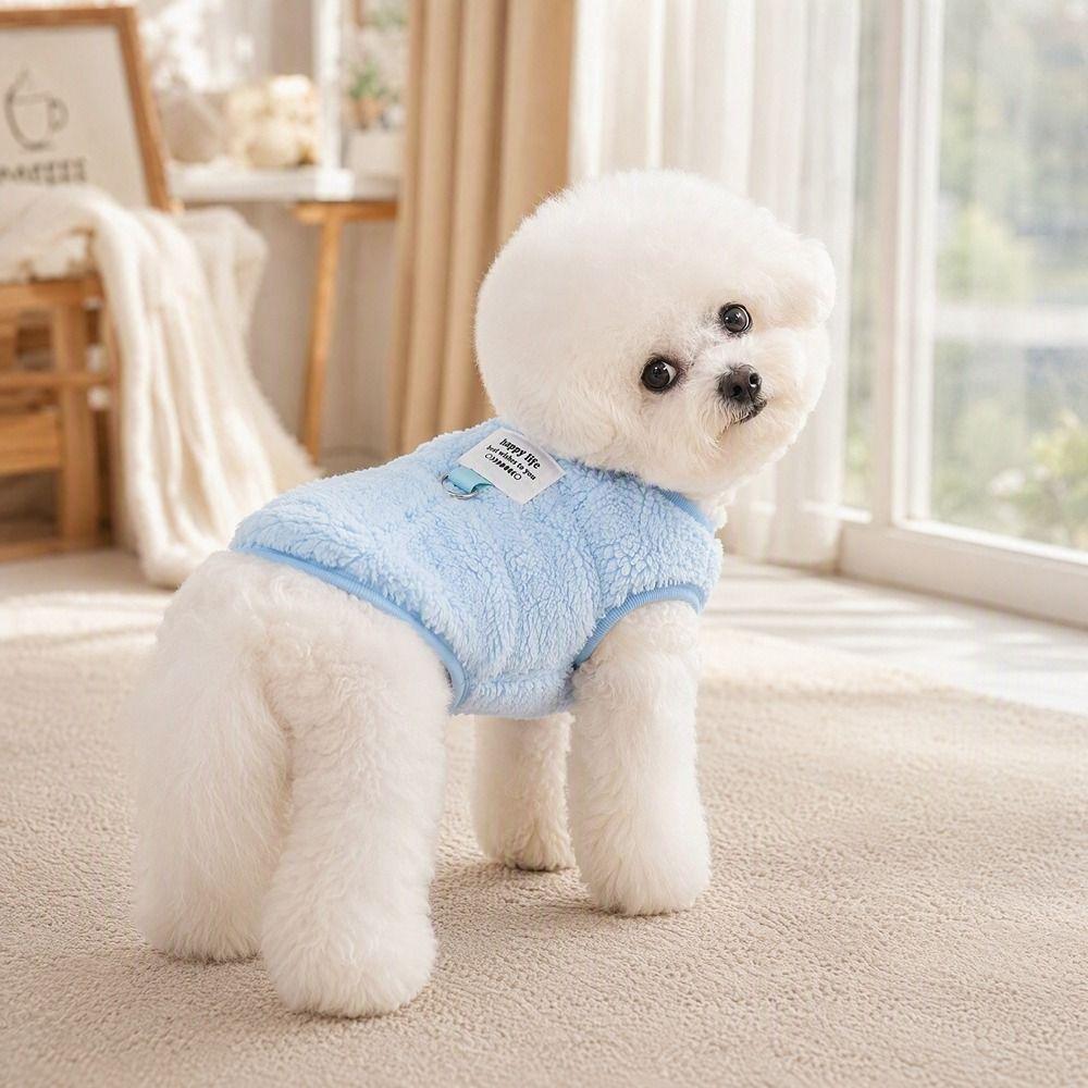 Jacquard Thicken Dog Velvet Vest Soft Cozy Dog Fleece Jacket Puppy Hoodies Autumn Winter