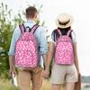 Pink Leopard Print Backpack for Men Women Casual High School Business Daypack Cheetah Animal Laptop Shoulder Bag Sports