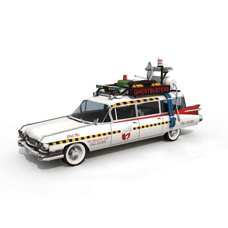 

1/64 Ghostbusters ECTO-1 Miller-Meteor Alloy Car Diecasts & Toy Vehicles Car Model Miniature Scale Model Car for Children білий