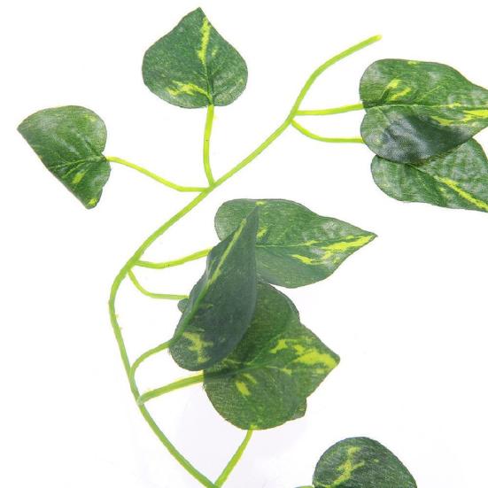 2m Artificial Leaf Vine Scindapsus Aureus Plant Garland for Reptiles Terrarium