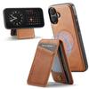 FIERRE SHANN 025 Style For iPhone 16 Case Leather+TPU Detachable Card Slots Phone Cover