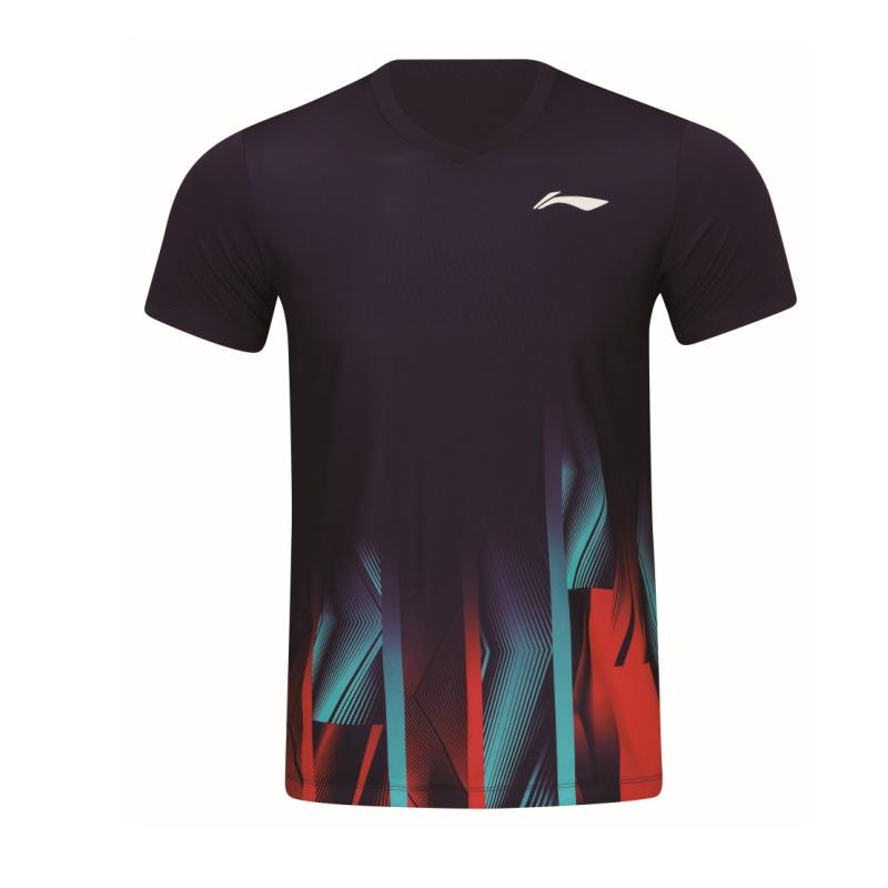 Li Ning Badminton Series Quick-Dry Breathable Cool Sports Fashion Logo Badminton Suit Unisex Sportswear Sailor-Blue AATW017-4