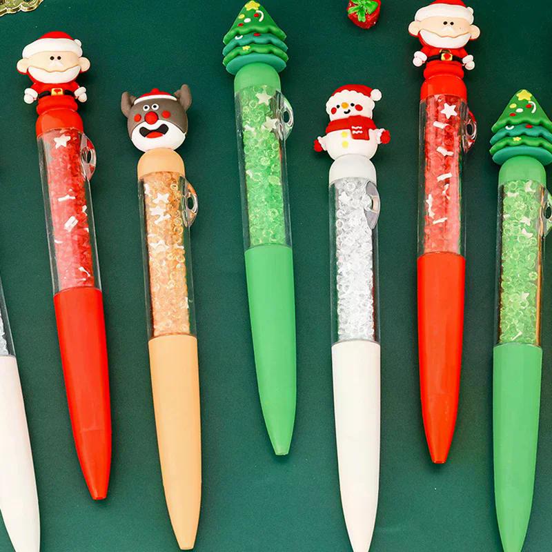 Cartoon Christmas Ballpoint Pen Cute Santa Claus Pen For Student Stationery Gift