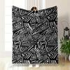 The Pattern Features White Geometric Triangles and Lines On a Black Background. for All Seasons Blanket Lunch Break Throw Gift