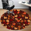 1pc Autumn Leaves Office Round Area Rug,  Mat Suitable For Office, Under Office Chairs Bedroom Living Room Home Decor, Room Deco