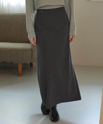 Yeoppe Wool Line Skirt_Charcoal