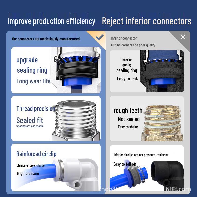Zhuoji Pneumatic Quick Connect Elbow Fitting PL8-02/4-M5/6-01/10-03/1