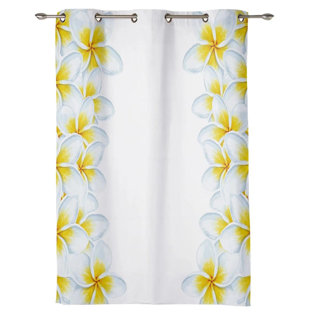 Perdele pentru ferestre cu flori albe Plumeria pentru dormitor, jaluzele cu imprimare modernă, perdea pentru living, decorațiuni interioare