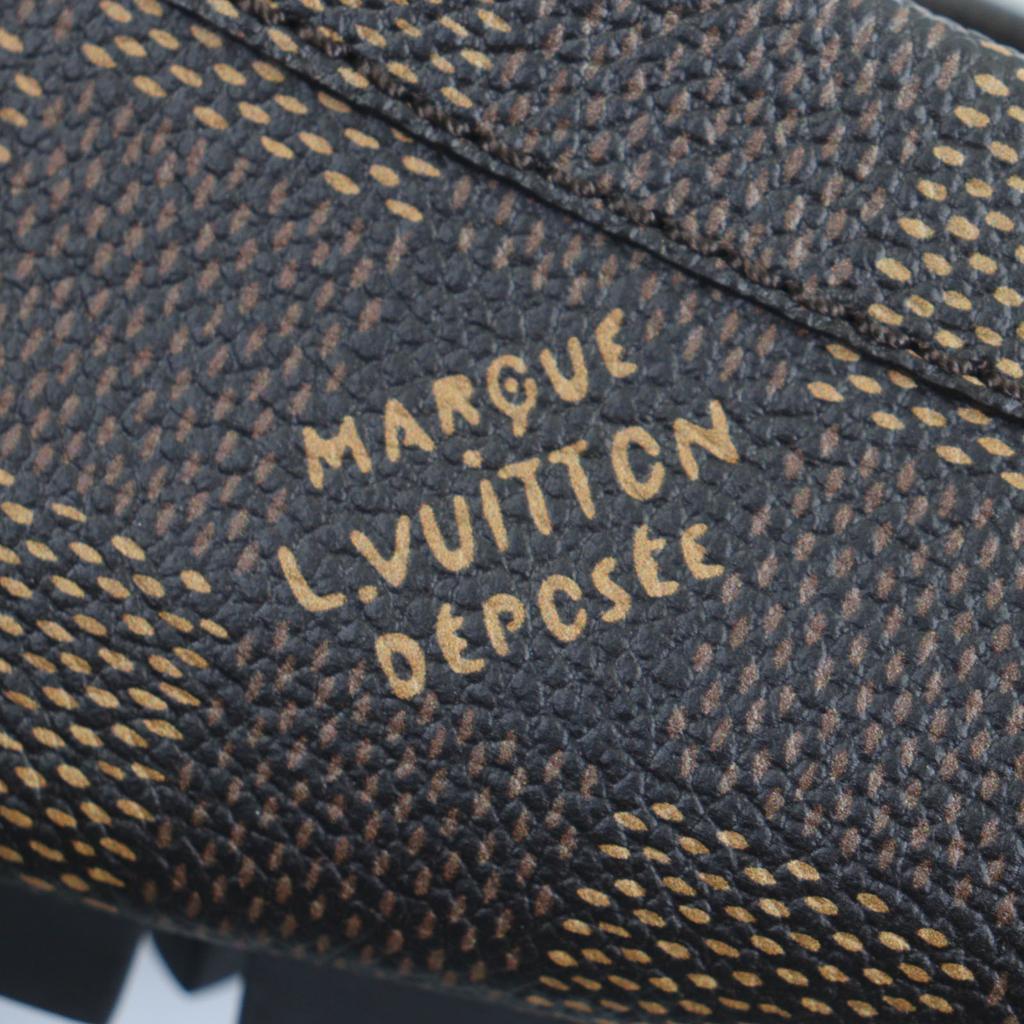 Excellent LOUIS VUITTON Deck Shoes LV Driver Damier Canvas Mens 6.5 1ADGBG Used