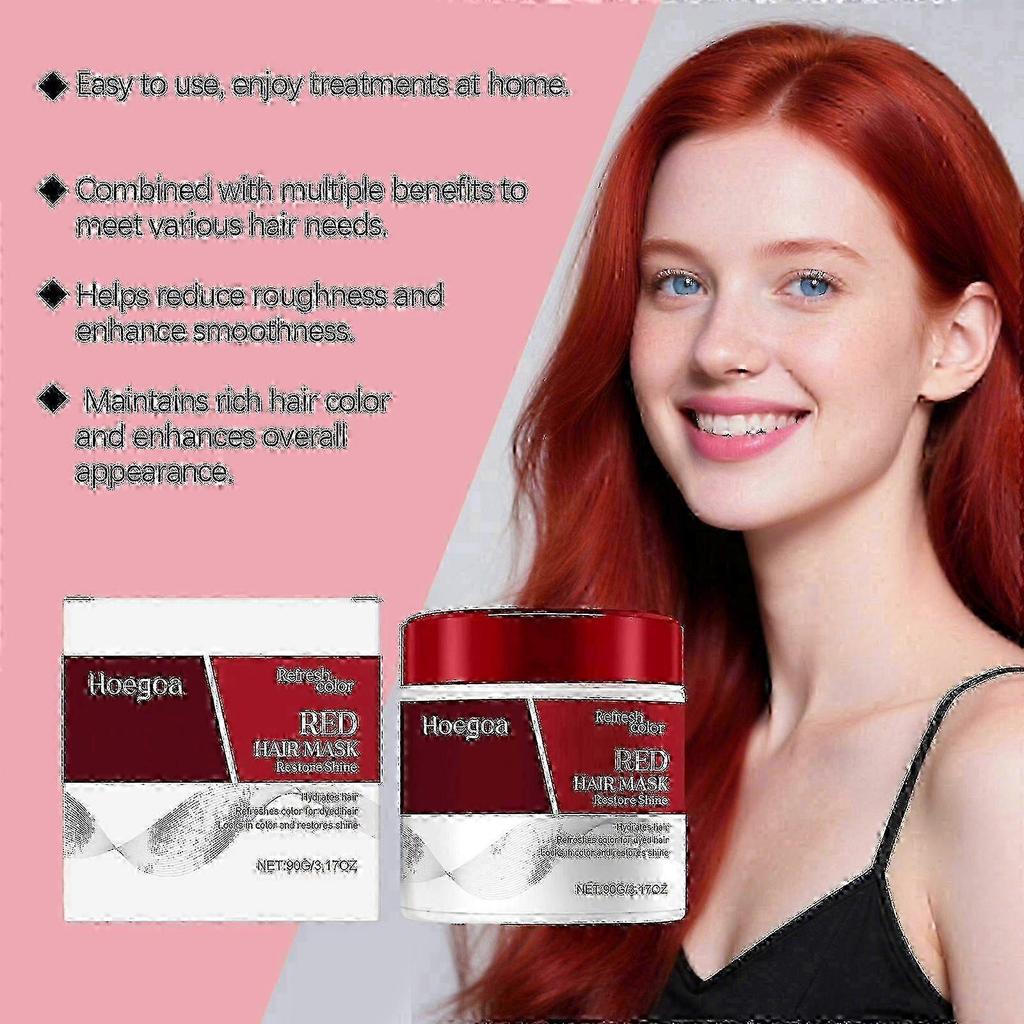 2025 Color Depositing Red Hair Mask Color Boosting Conditioner, Hydrates and Enhances Red Tones for Color-Treated Dyed Hair 90g