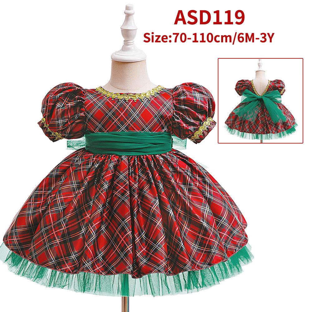 Red & Green Sequin Christmas Dress: Santa Claus Snowflake Costume, Girls' Mesh Princess Dress