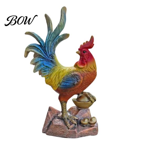 Window Display Figurine Resin Rooster Statue, Auspicious Ornament, Farmhouse Chicken Yard Lawn Decoration Sculpture for Home Indoor Tabletop