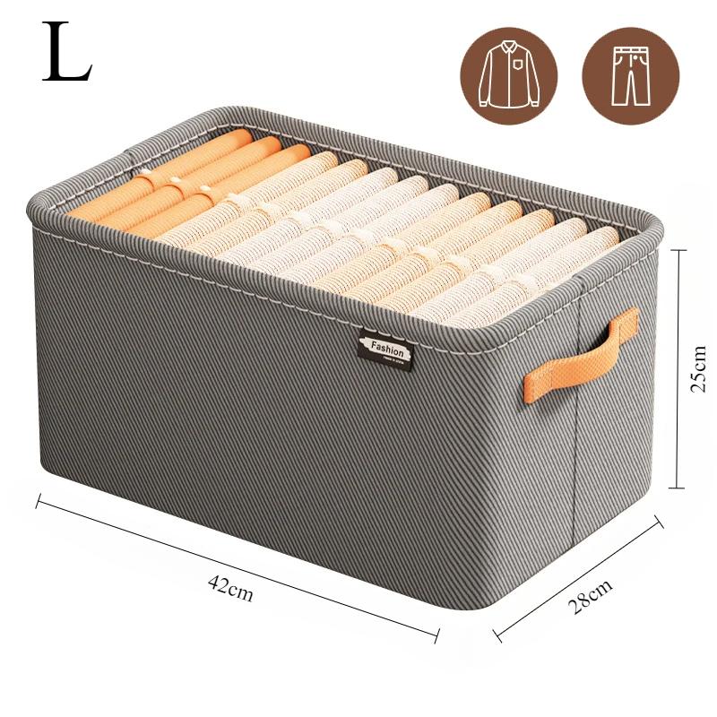 

Утолщенный органайзер для одежды, брюки, шкафы для хранения свитеров, ящики, органайзер, ящик для хранения джинсов, шкаф, органайзеры для хранения одежды L-1PCS серый