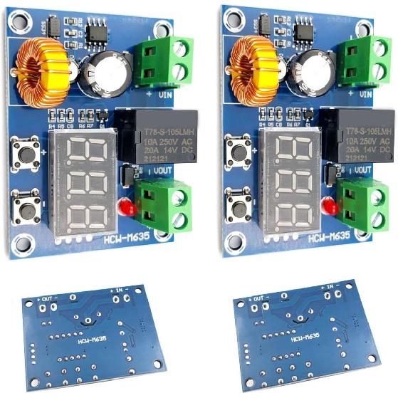 FainWan 2pcs DC 12V-36V Voltage Protection Module Digital Low Voltage Protector Disconnect Switch Over Discharge Protection Module