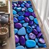 Colorful Pebble Pattern Runner Rug 3D Visual Illusion Carpet Stone Print Non-Slip Mat for Bedroom Living Room Hallway Home Decor