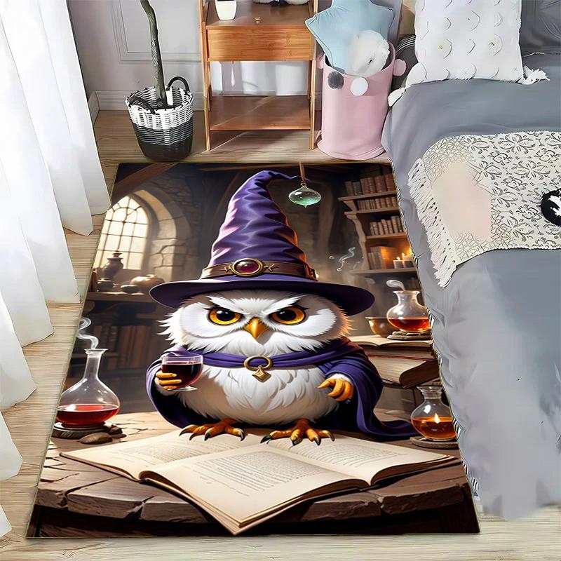 15 Size Magic Academy Owl Printed Carpet Rugs Living Room Bedroom Bedside Bathroom Home Decor Floor Mat Kids Room Non-slip Mat
