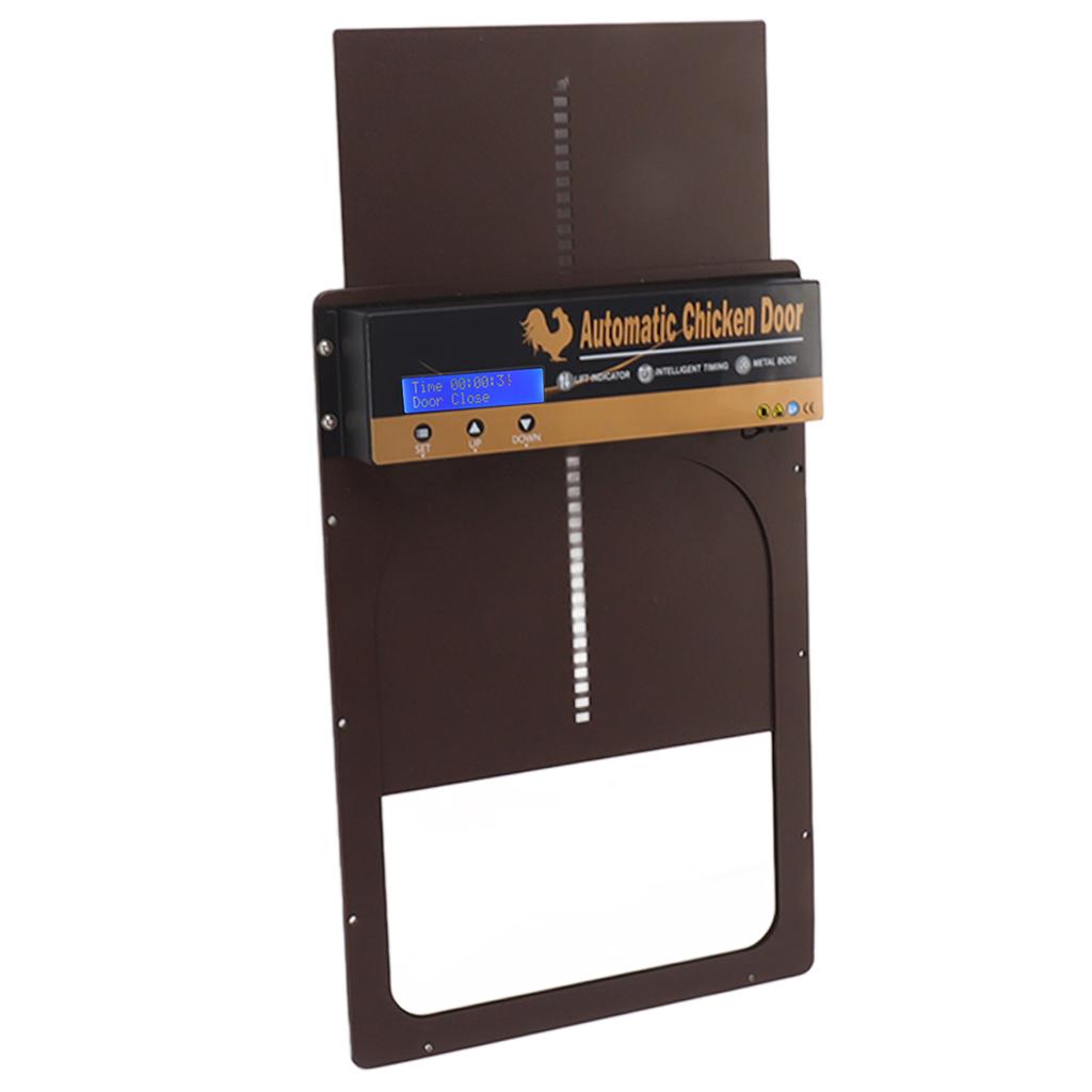 Porta per Pollaio Solare in Metallo Modelli con Timer Impostazione Orario Porta Automatica per Fattorie Domestiche Caffè