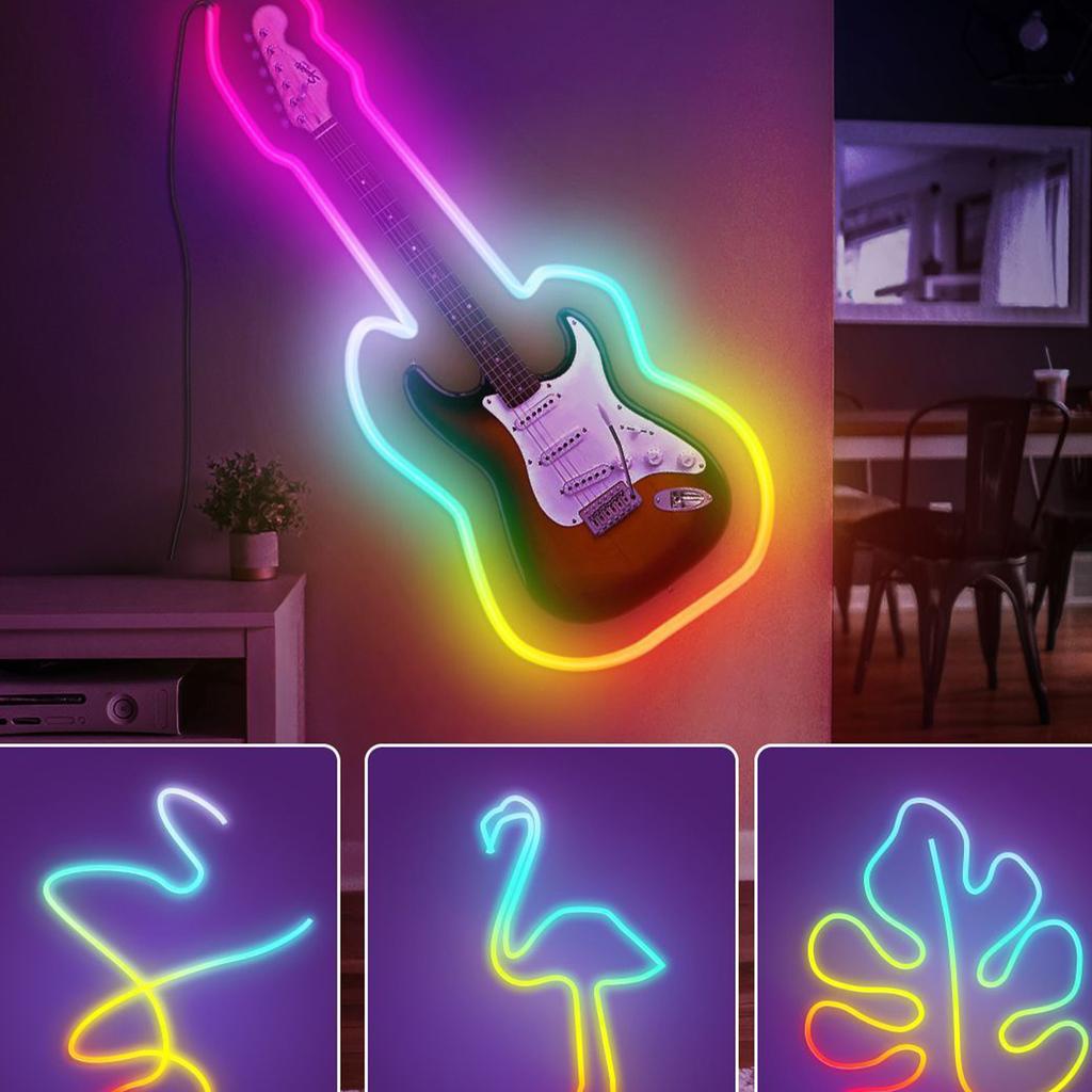Smart WIFI Colorful Music Soft Light Strip Silicone Flexible DIY Modeling Light LED Neon Light Strip Set