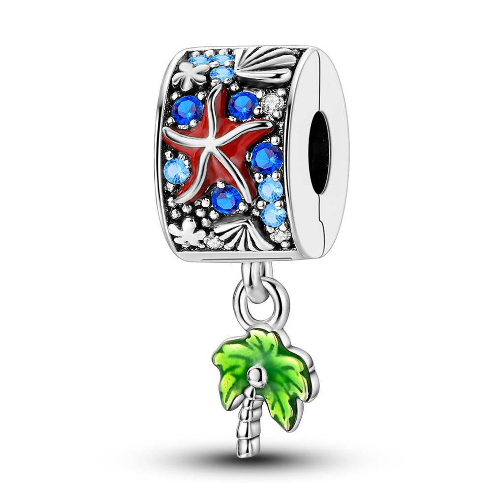 copper Clasp copper CZ pave Clip Charm Bead Charms Daisy Bead Charms Stopper Safety Chain fit Authentic Pandora Bracelets Jewellery Clip