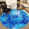 1pc Blue Roses Office Round Rug, Non-slip, Soft and Durable Office Rug for Interior Decoration, Perfect for Office, Beautiful Decoration Yy260324074