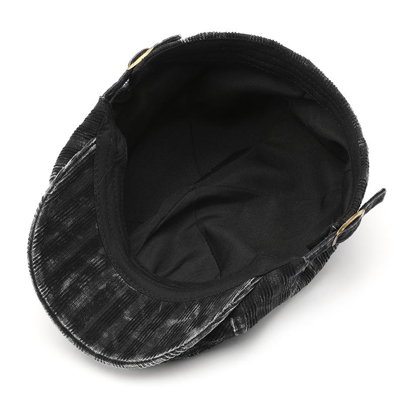 Women's Washed Corduroy Denim Forward Cap, Outdoor Men's Sun Hat, Painter's Hat, Beret