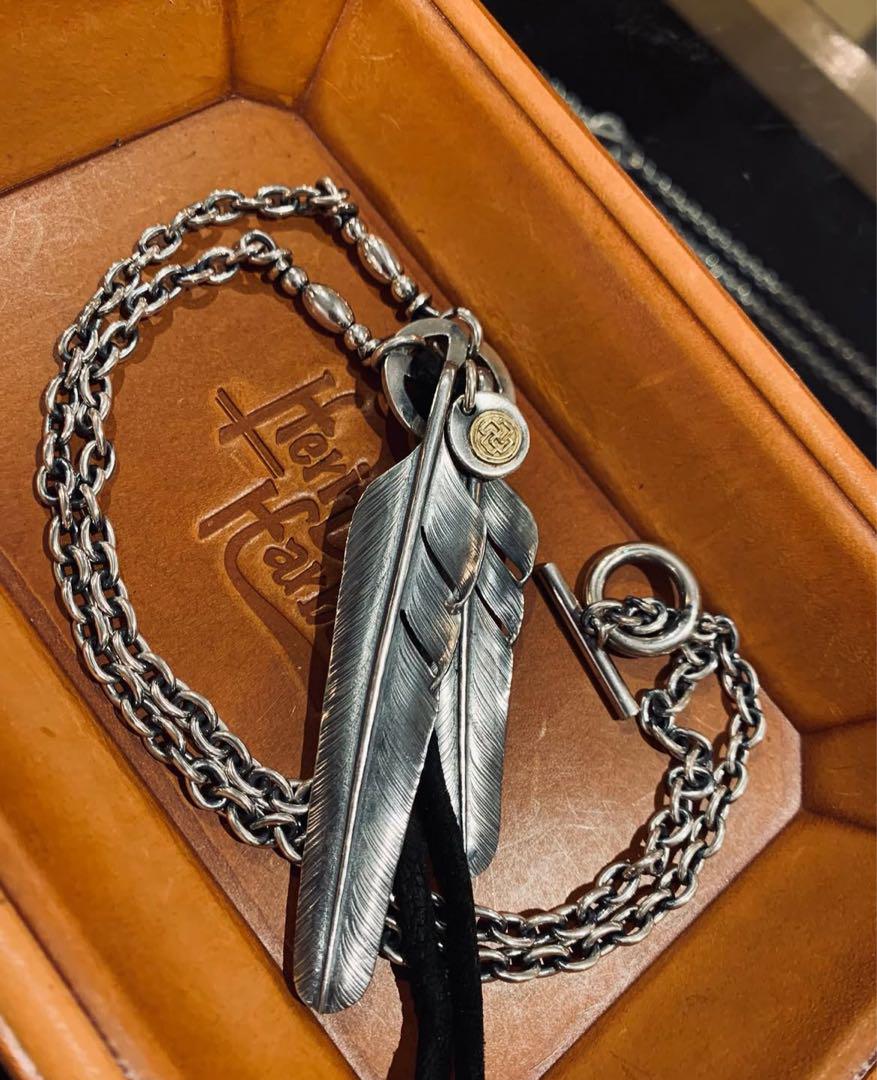 

[USED] FATE.CO Feather Necklace Top Silver