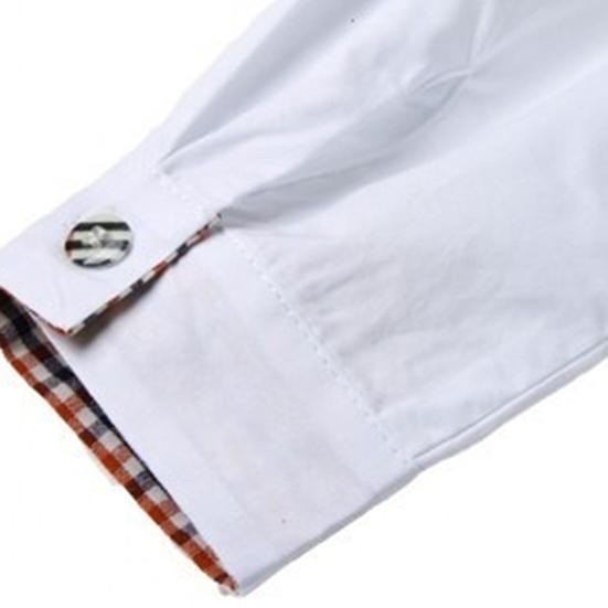 Shirt Turn-down Collar Slim Cotton Long Sleeve Collared Tops for Office