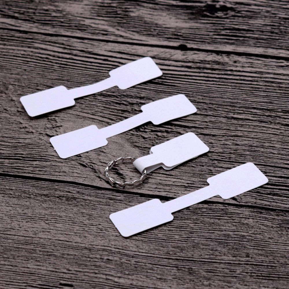 100Pcs Bracelet Jewelry Sticky Necklace Hang Size Ring Sticker Paper Price Labels Display Tags