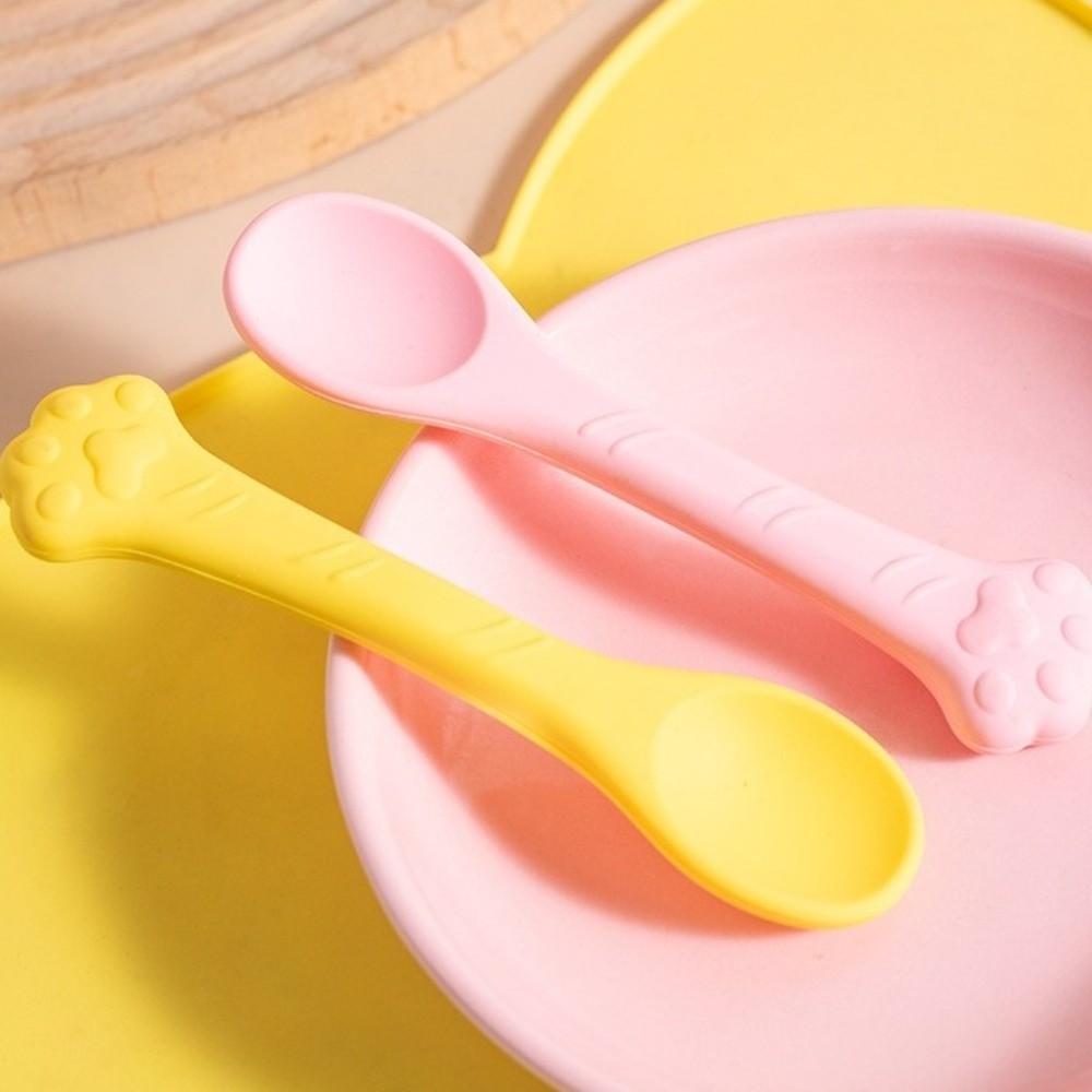 3 Pieces Bite Resistant Pet Canned Spoon Silicone Cat Feeding Scoop Pet Tableware Food Mixing