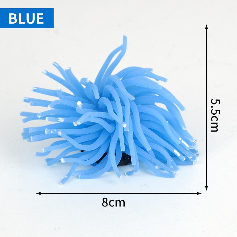 Aquarium Silicone Simulation Sea Anemone Sea Urchin Color Artificial Coral Plant Fish Tank Ornament Decoration Accessory
