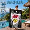 Asciugamano da Spiaggia in Microfibra Stampato con Stemma Vfb Fc, Morbido e Assorbente, Asciugatura Rapida, Ideale per Viaggi Estivi, Essenziale per la Spiaggia, Piscina