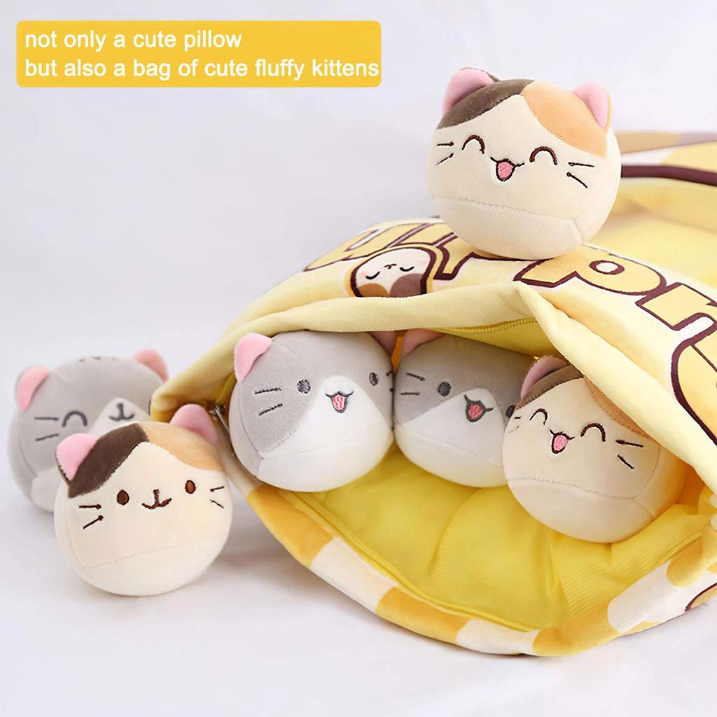 Cute Pudding Snack , Plush Toy Decoration Detachable Cat Doll, Creative Toy Gift uygun fiyatlı