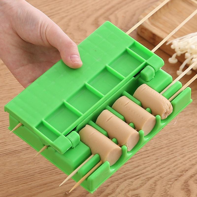 1pc Barbecue Skewer Multifunctional Kitchen Home Tool Reusable Easy Clean Lightweight Portable Bbq Accessory