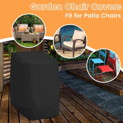Furniture Dust Cover Waterproof Patio Chair Protective Cover Outdoor Furniture Cover Stackable 114x85x65cm 420pu Oxford Cloth