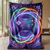 Neon Game Controller Lightning Theme blanket Lightweight Warm Flannel Blanket Decorative Throw Blanket for Home Decoration