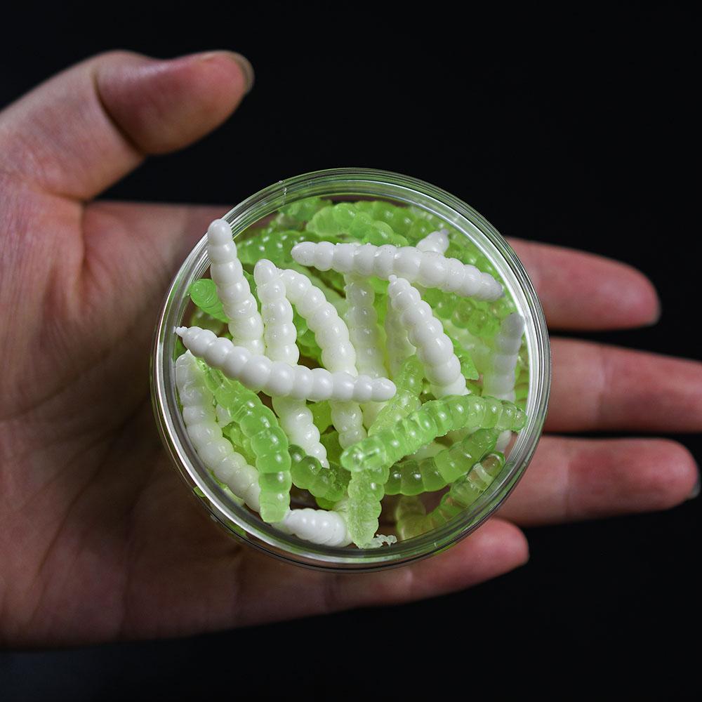 50Pcs/Box Soft Fishing Lure Lifelike Worms Silicone Baits 0.6g/38mm Bass Carp Artificial Bait Jigging Wobblers Fishing Tackles