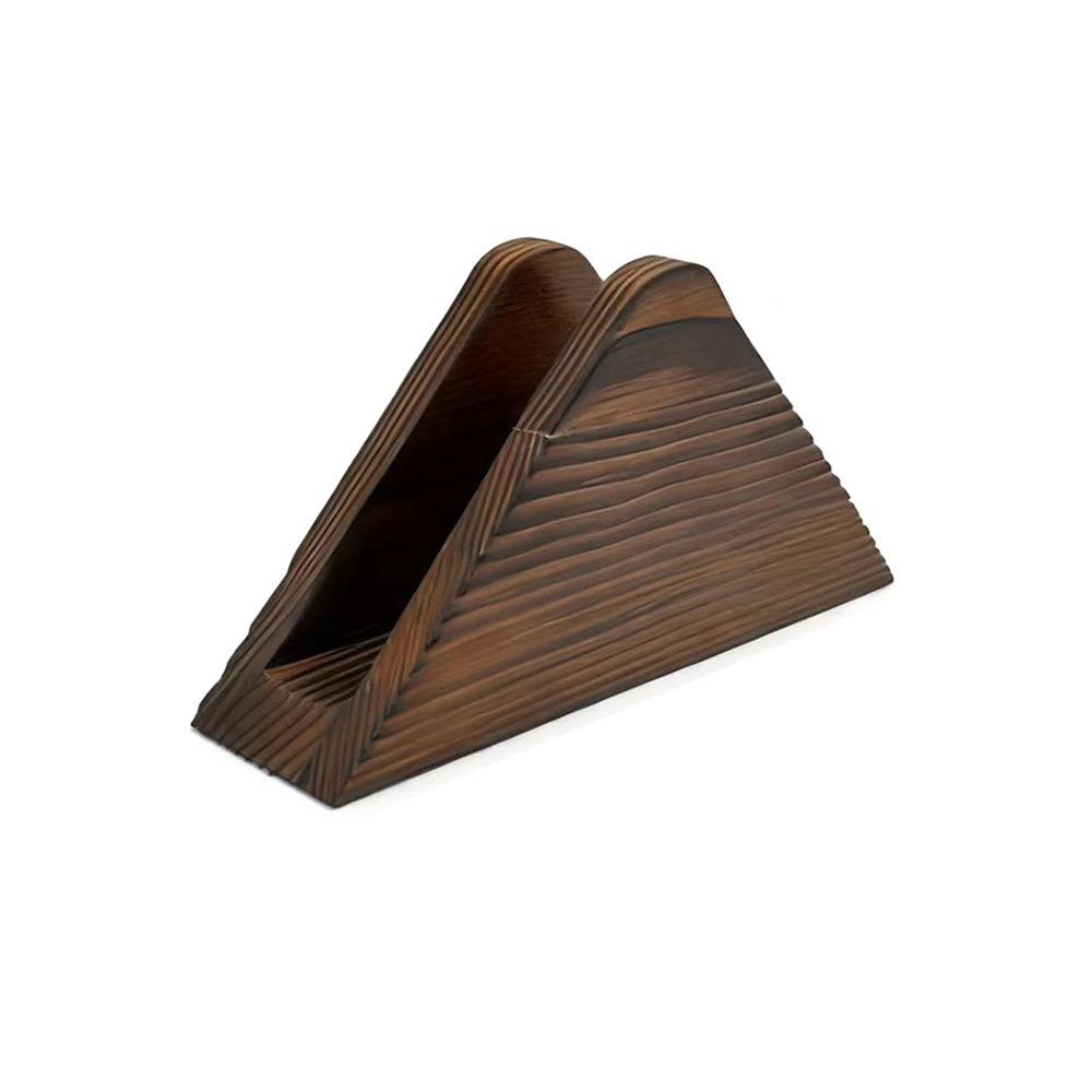 Elegant Wooden Tissue Holder Decorative Vertical Paper Storage Rack Wood Tissue Dispenser  Hotels коричневый