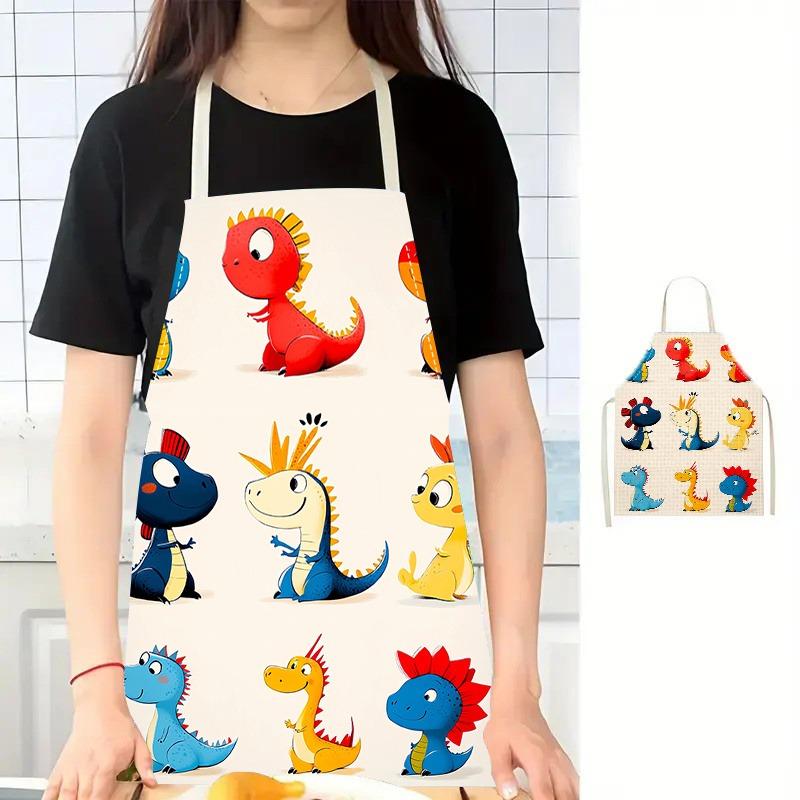 1pc Large Solid Color Background Romantic Heart Pattern Apron, Home Decoration Kitchen Wear, Sleeveless Durable Washable Unisex Cooking Apron,