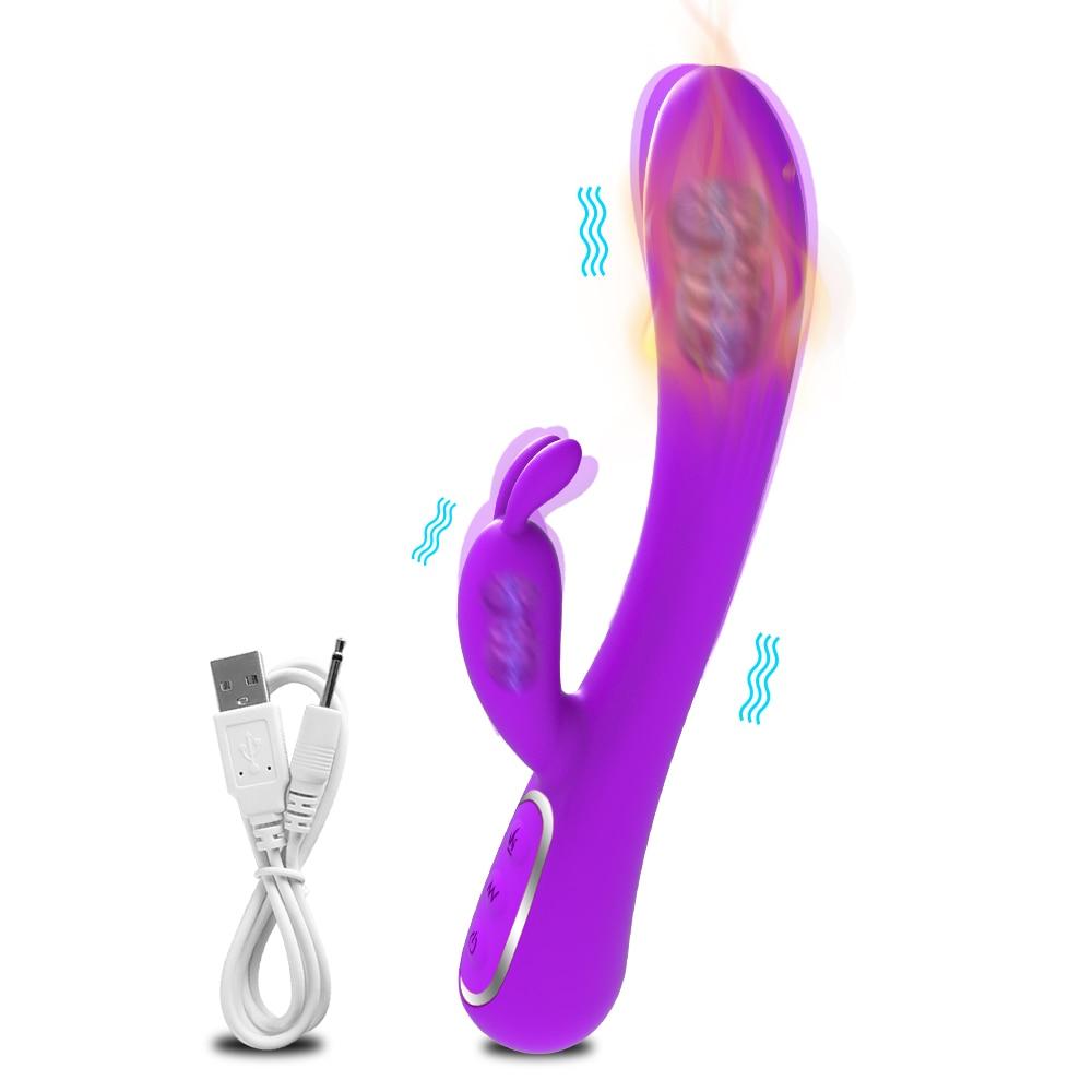 Silikonový vibrátor s masturbátorem Dildo pro ženy Bodový masážní přístroj G Klitorální stimulátor Režim vyhřívání Sexuální hračky pro ženy