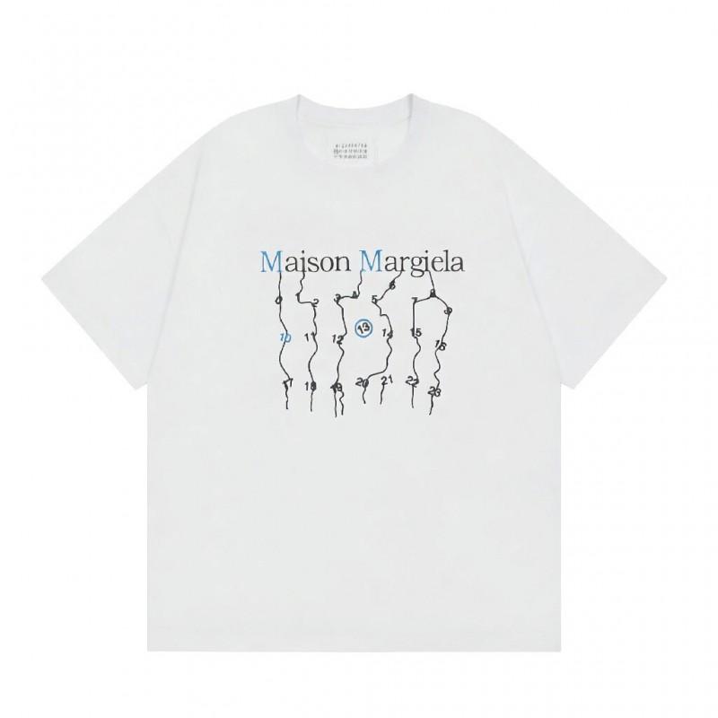 Digital Print MM6 Cotton T-Shirt Men Women Short Sleeve Casual Top 230g