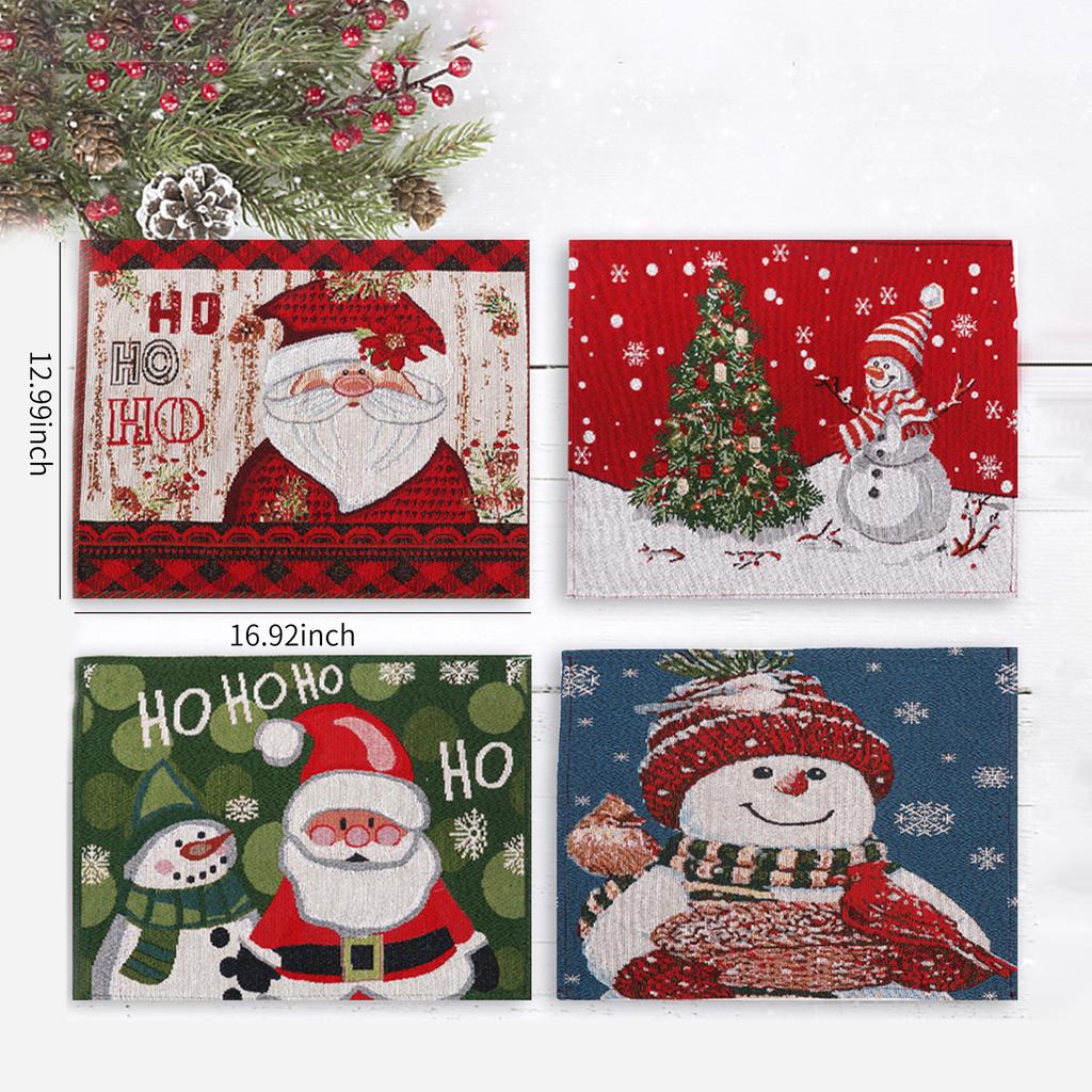 Snögubbe Jul Placemats Jul Bordstabletter Matsalsdekor Värmebeständiga Julbordsunderlägg