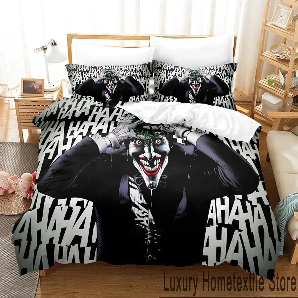 2D Print Joker Bedding Set Boys Girls Twin Queen King Size Duvet Cover Pillowcase Bed Boys Adult Home Textileextile