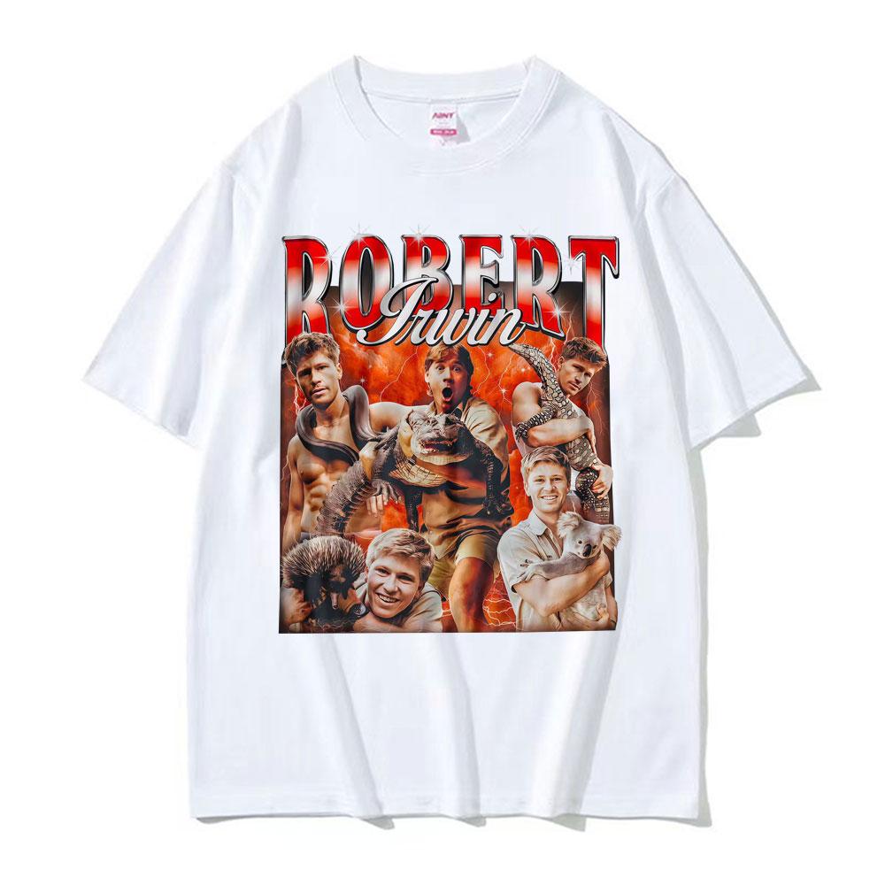 Funny Robert Irwin Zookeeper Vintage Graphic Tshirts Unisexs Women Harajuku Summer Oversized T Shirts Casual Cotton Loose Tshirt
