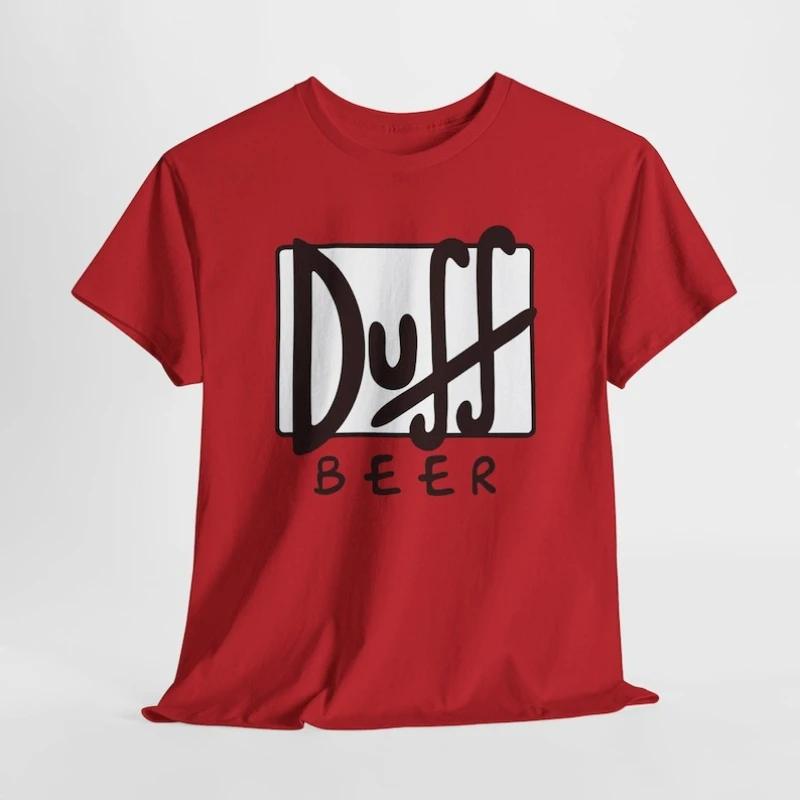 Duff Pivo Unisex Tričko Dárek pro fanouška Moe's Bar Pití Homer Simpson Duffman Oblečení Vtipné TV Show Tričko Vintage Kreslené Zboží bavlna