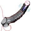 Penis Extension Sleeve Vibrator Extender 8cm Reusable Condoms Soft Delay Ejaculation Dick Sleeve Adult Sex Toys For Men Women