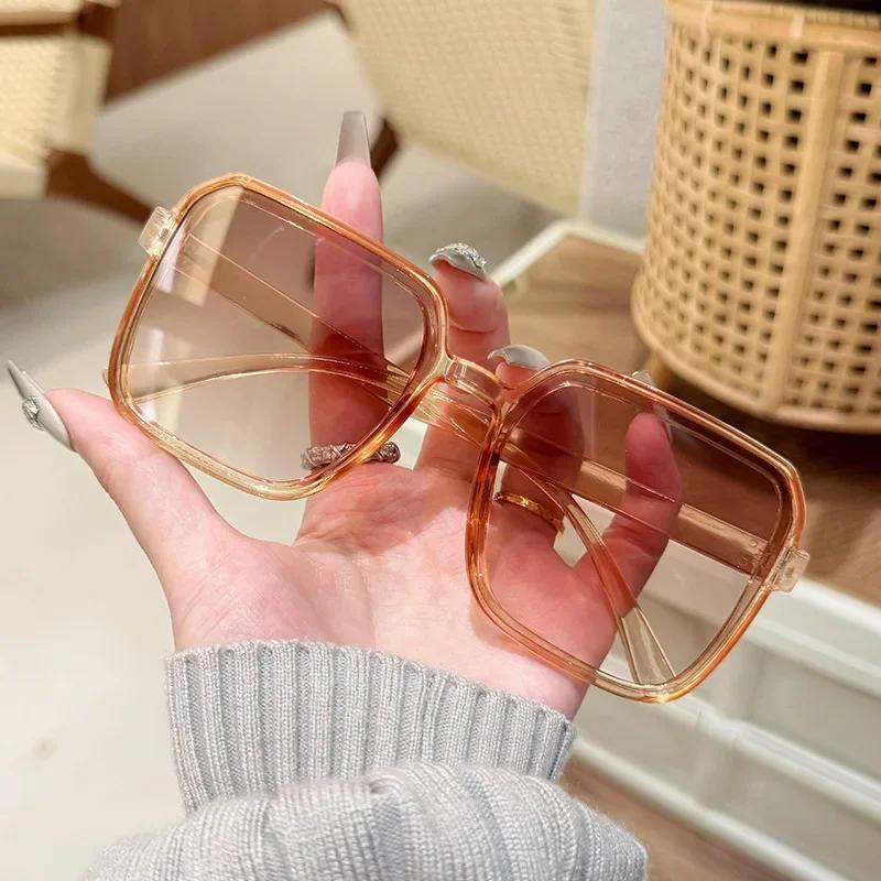 Fashion Oversize Square Sunglasses UV400 Protection Vintage Designer Shades for Men Women Unisex Brand Eyewear